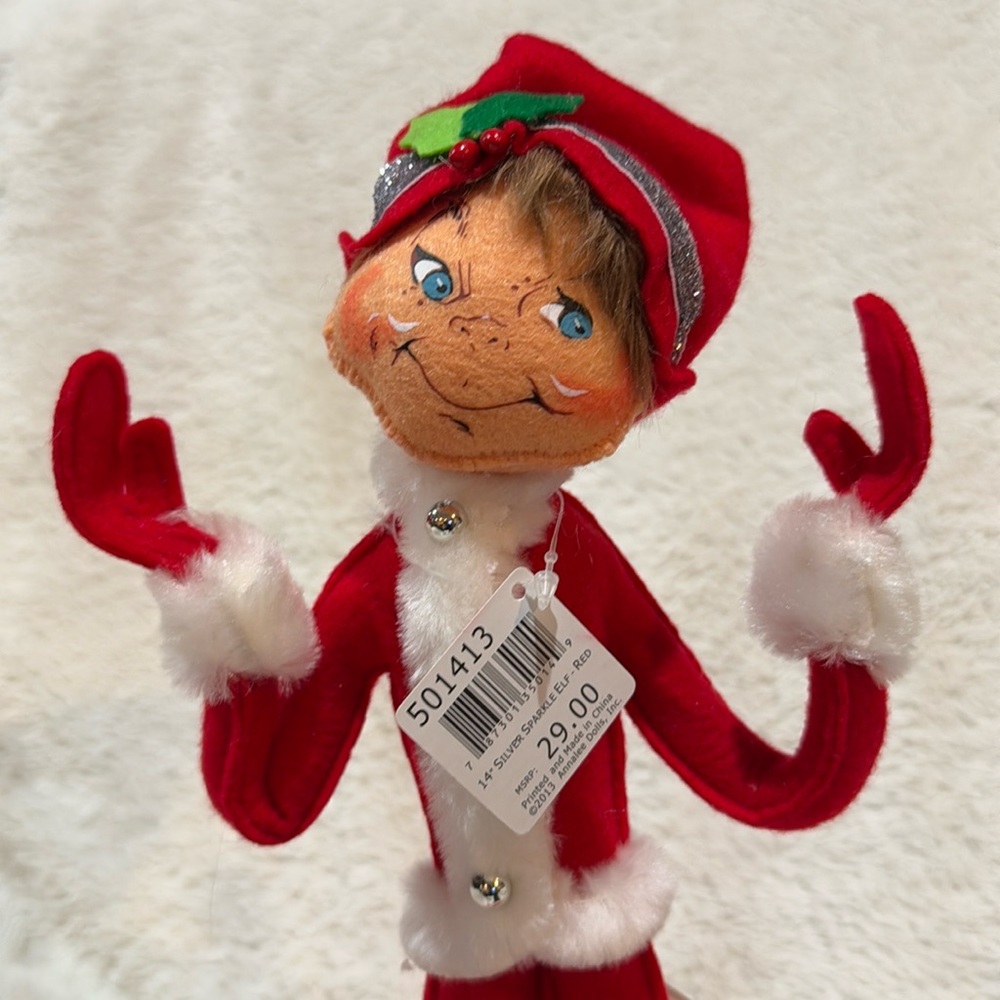 Vintage Christmas Elf Doll in Red